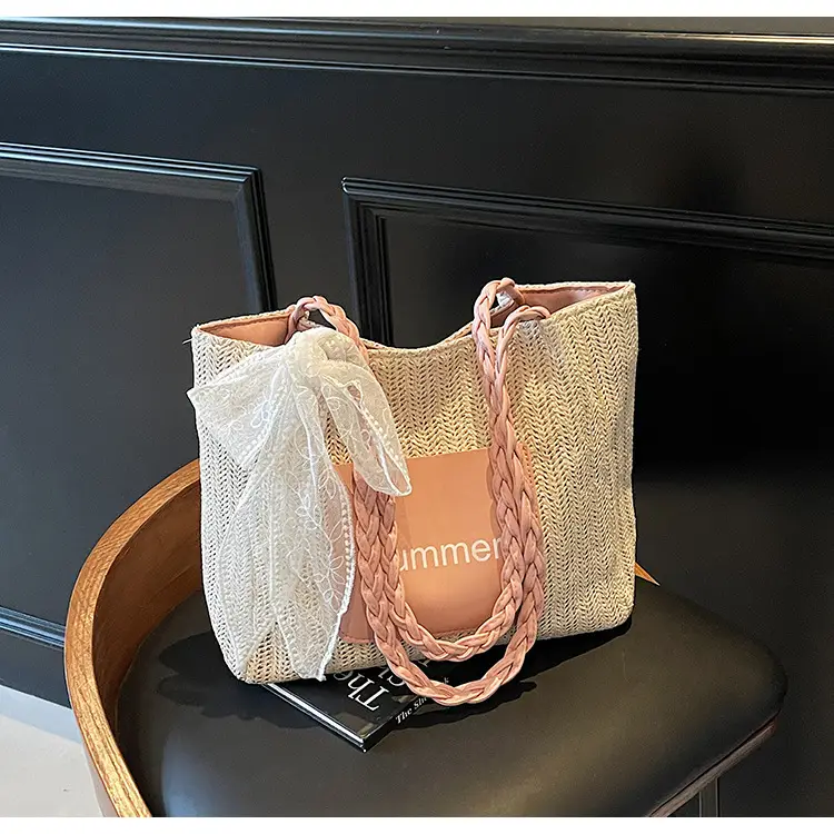 Women's Woven Shoulder Bag with Lace Handle — feature 29