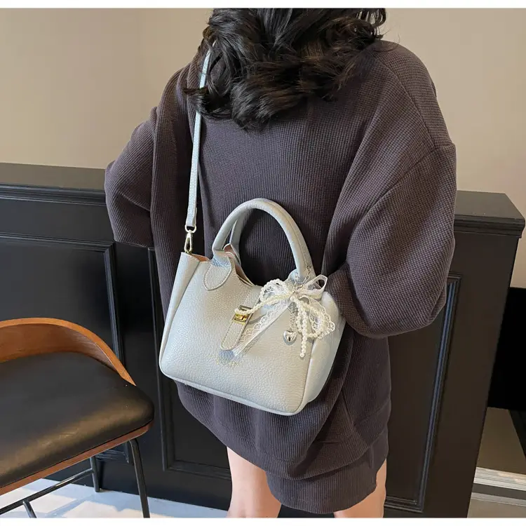 Black Crossbody Shoulder Bag with Tassel Decor — feature 22