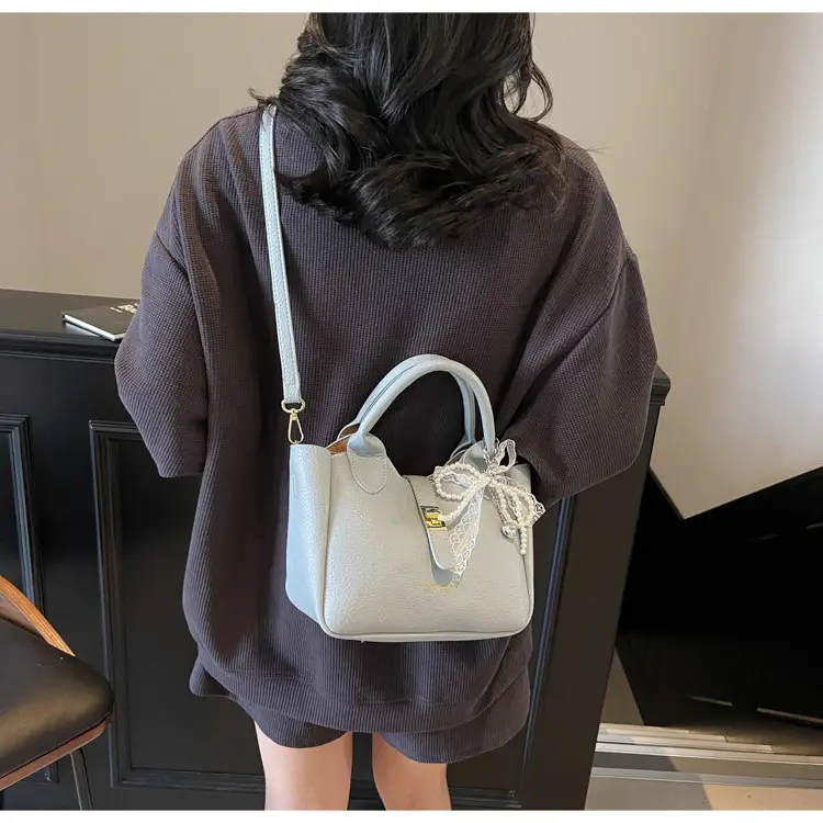 Black Crossbody Shoulder Bag with Tassel Decor — feature 23