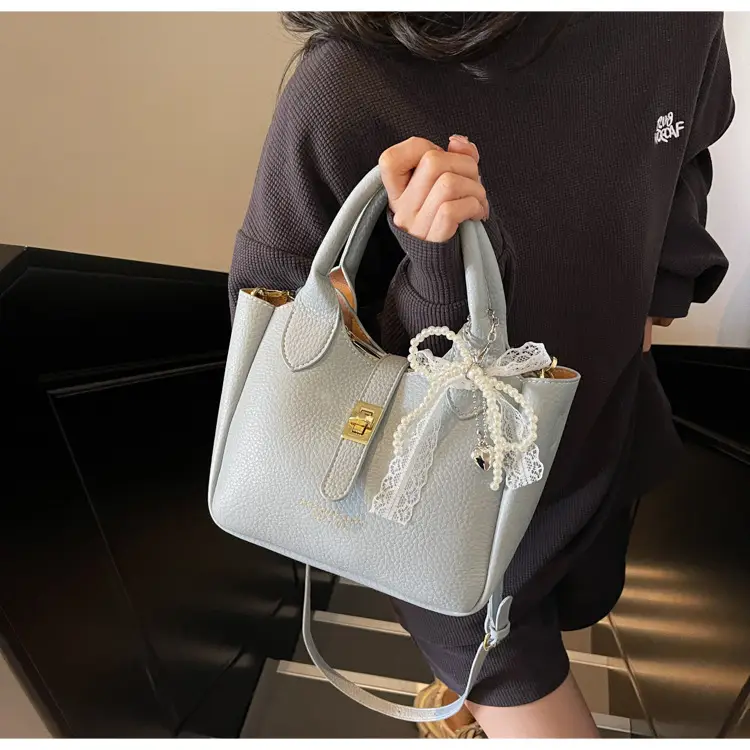 Black Crossbody Shoulder Bag with Tassel Decor — feature 25