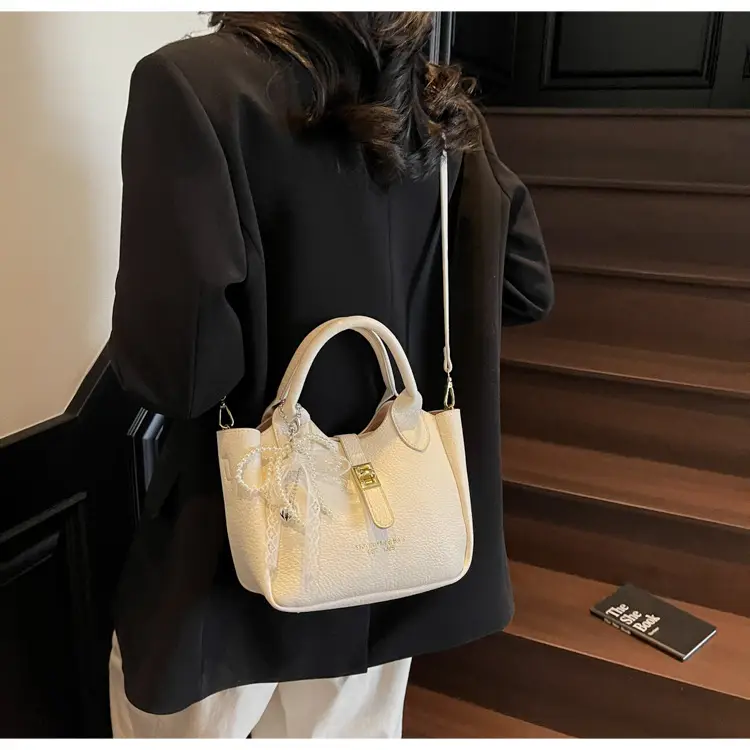 Black Crossbody Shoulder Bag with Tassel Decor — feature 29