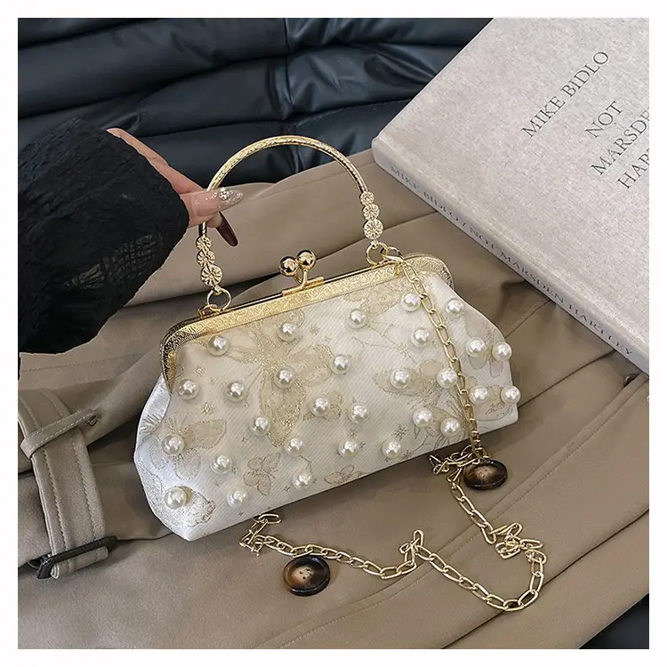 Pearl Chain Shoulder Crossbody Bag for Women