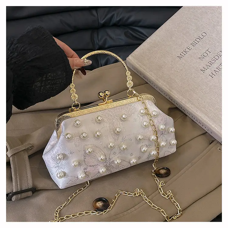 Pearl Chain Shoulder Crossbody Bag for Women