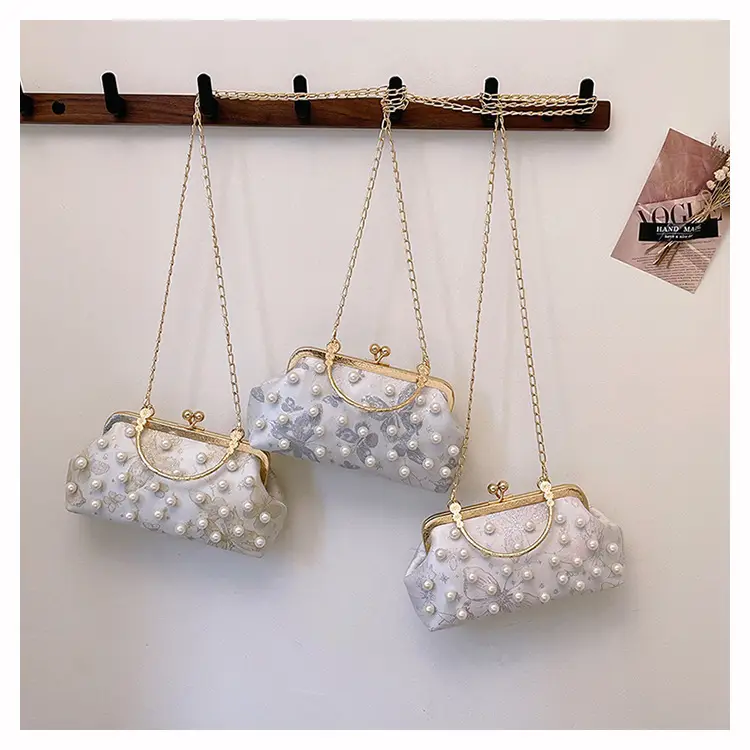 Pearl Chain Shoulder Crossbody Bag for Women