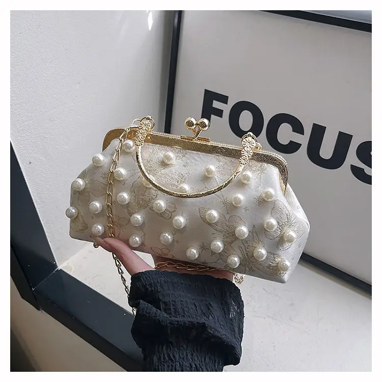 Pearl Chain Shoulder Crossbody Bag for Women