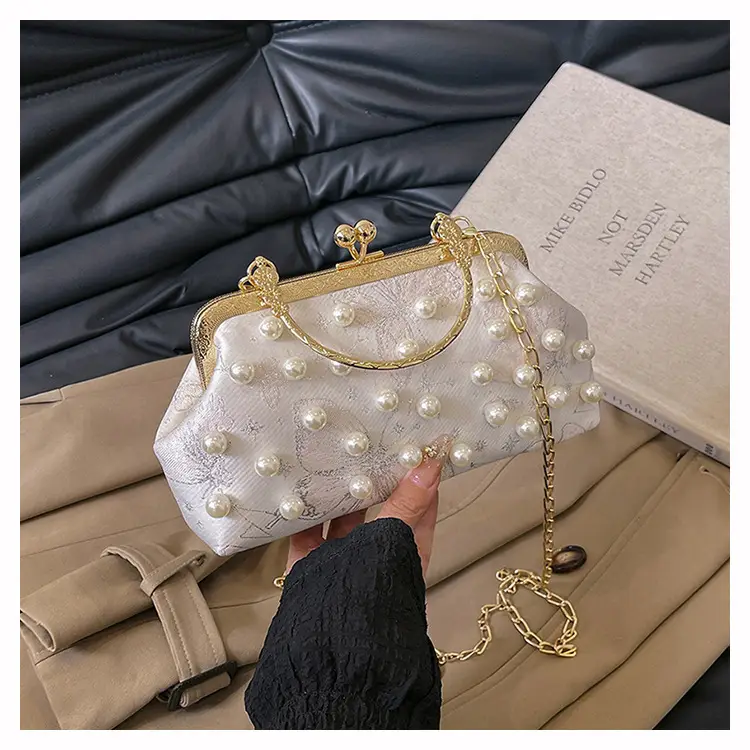 Pearl Chain Shoulder Crossbody Bag for Women