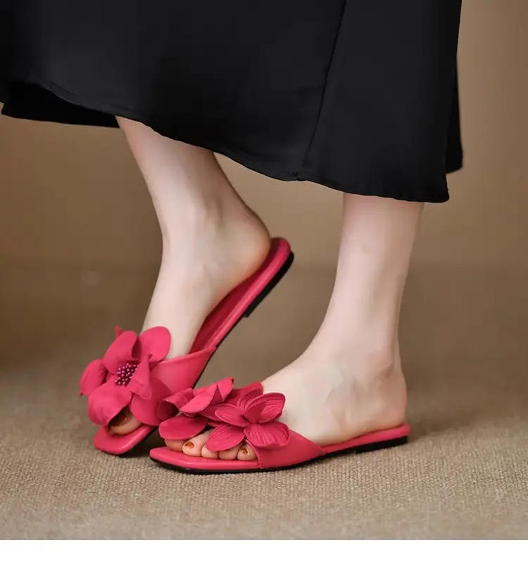 Rose Petal Open Toe French Slippers Women 2025 — feature 12