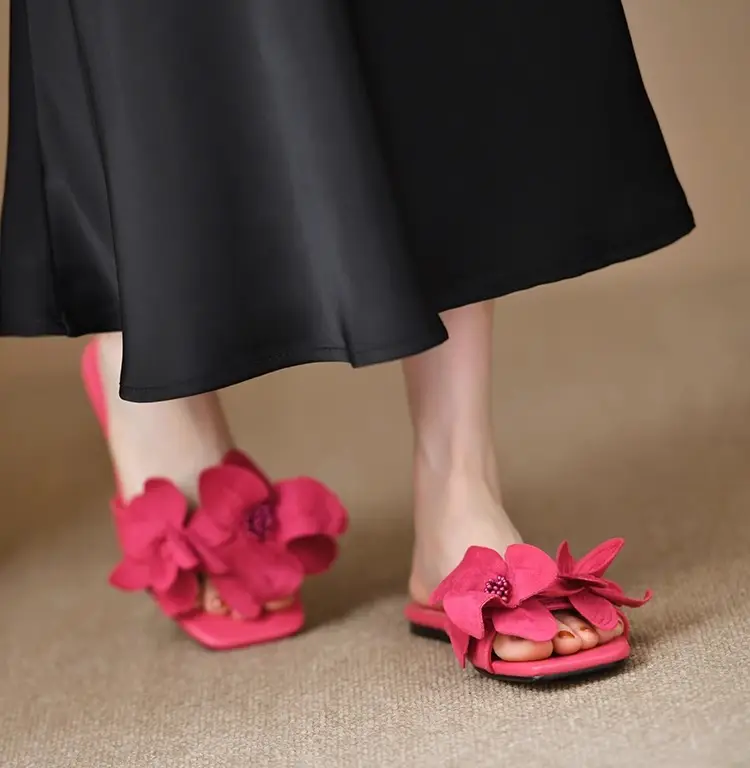 Rose Petal Open Toe French Slippers Women 2025 — feature 14
