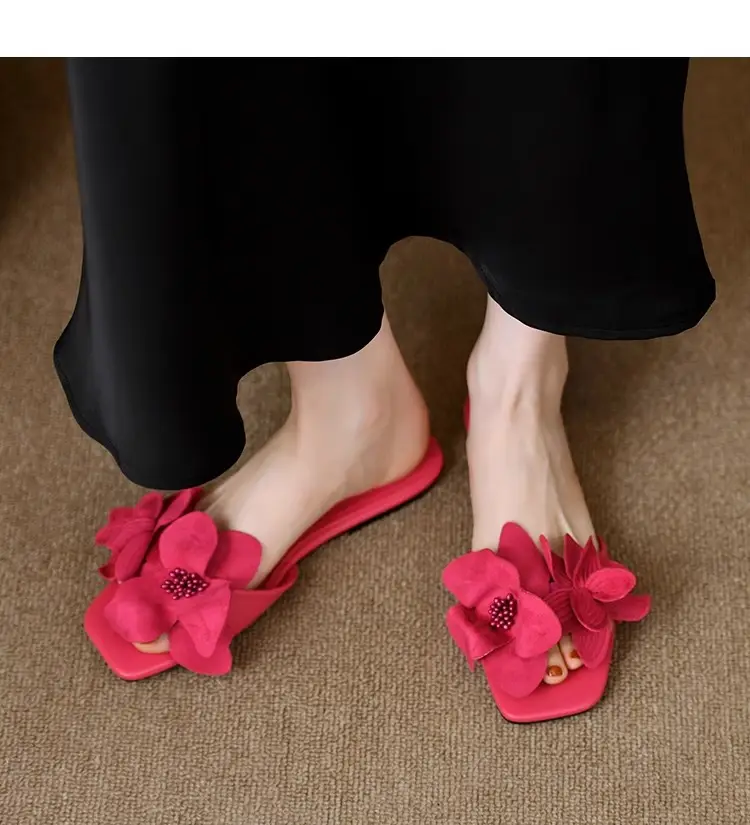 Rose Petal Open Toe French Slippers Women 2025 — feature 15