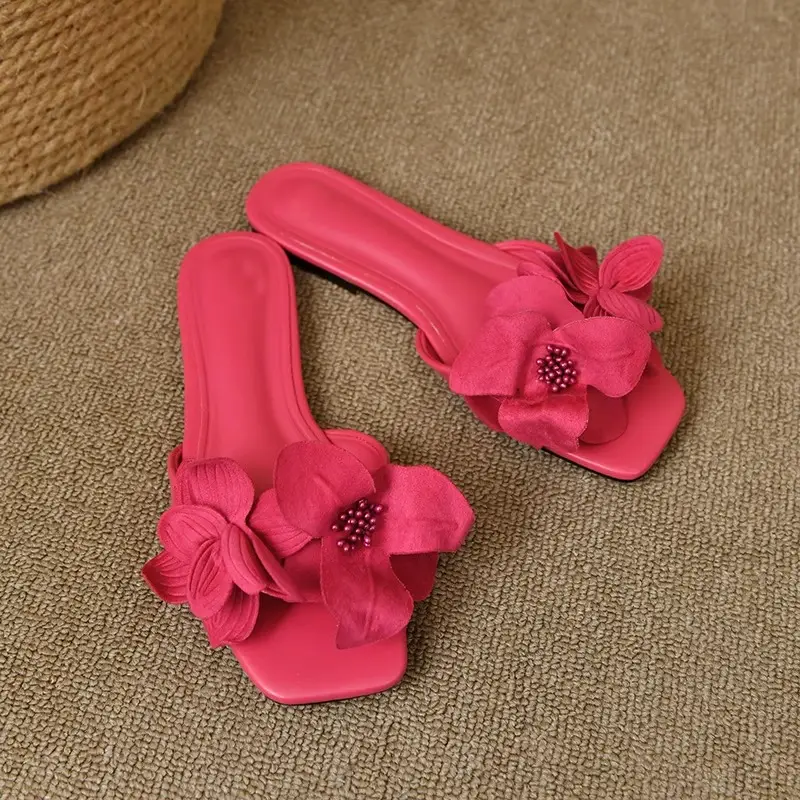 Rose Petal Open Toe French Slippers Women 2025 — feature 18