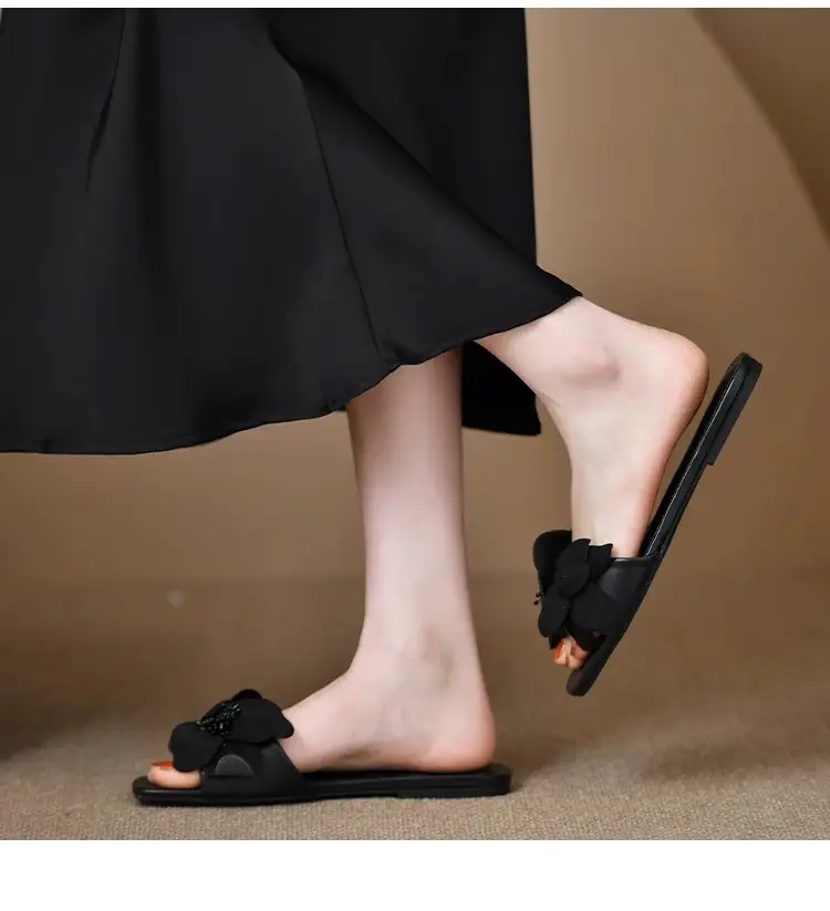 Rose Petal Open Toe French Slippers Women 2025 — feature 3