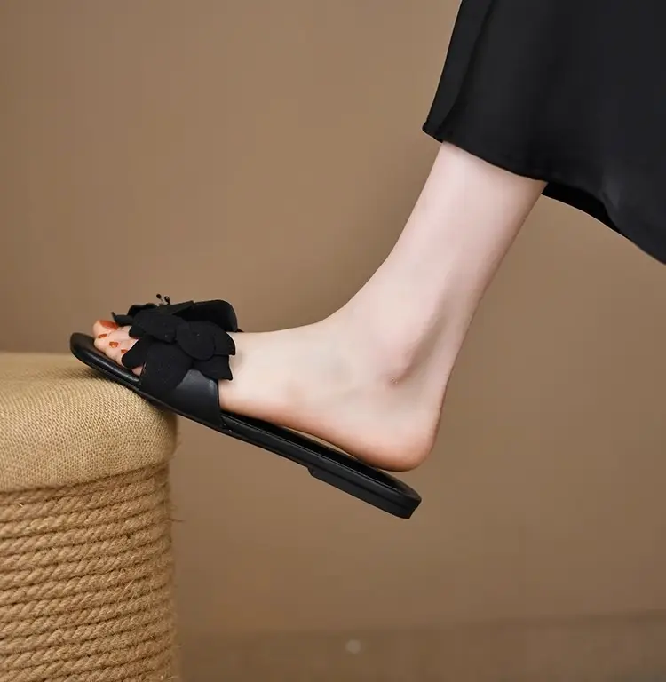 Rose Petal Open Toe French Slippers Women 2025 — feature 4