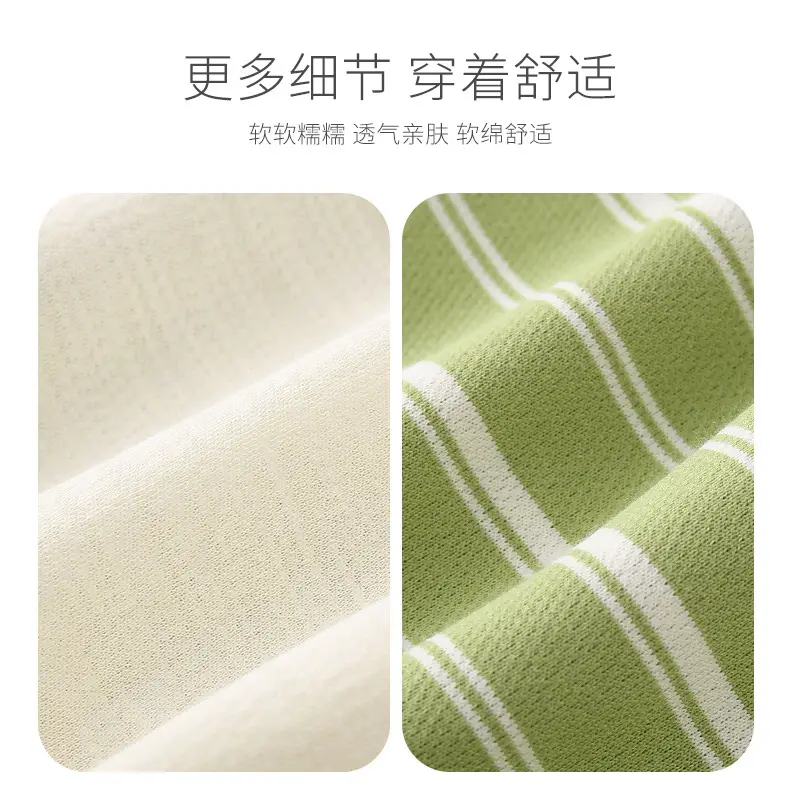 2025 Summer Boys T-Shirt Striped Shorts Suit Green White - Image 4