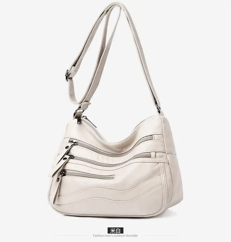 Black Leather Crossbody Bag with Multiple Compartments — feature 13