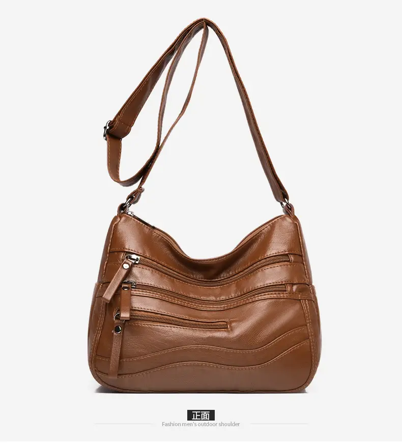 Black Leather Crossbody Bag with Multiple Compartments — feature 19