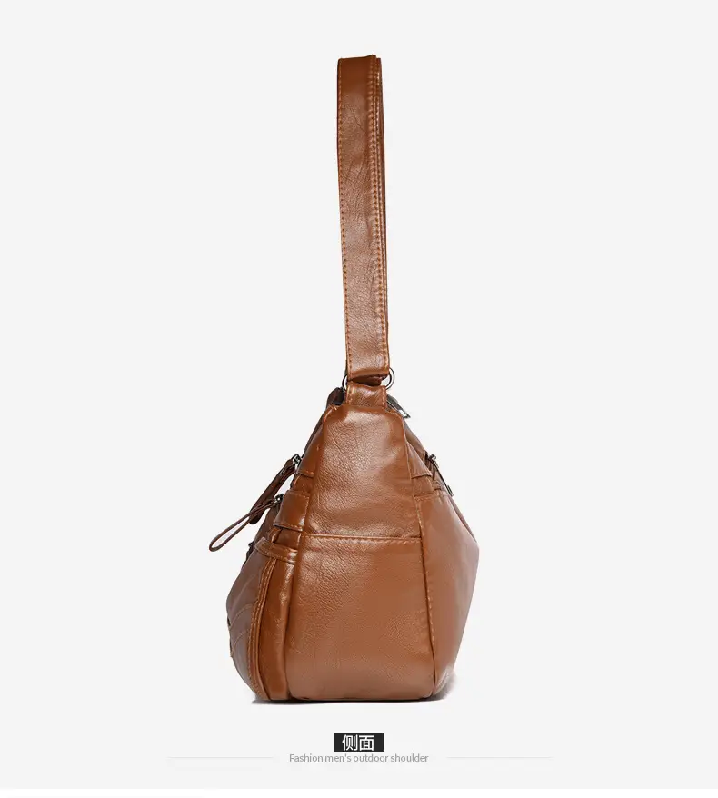 Black Leather Crossbody Bag with Multiple Compartments — feature 20