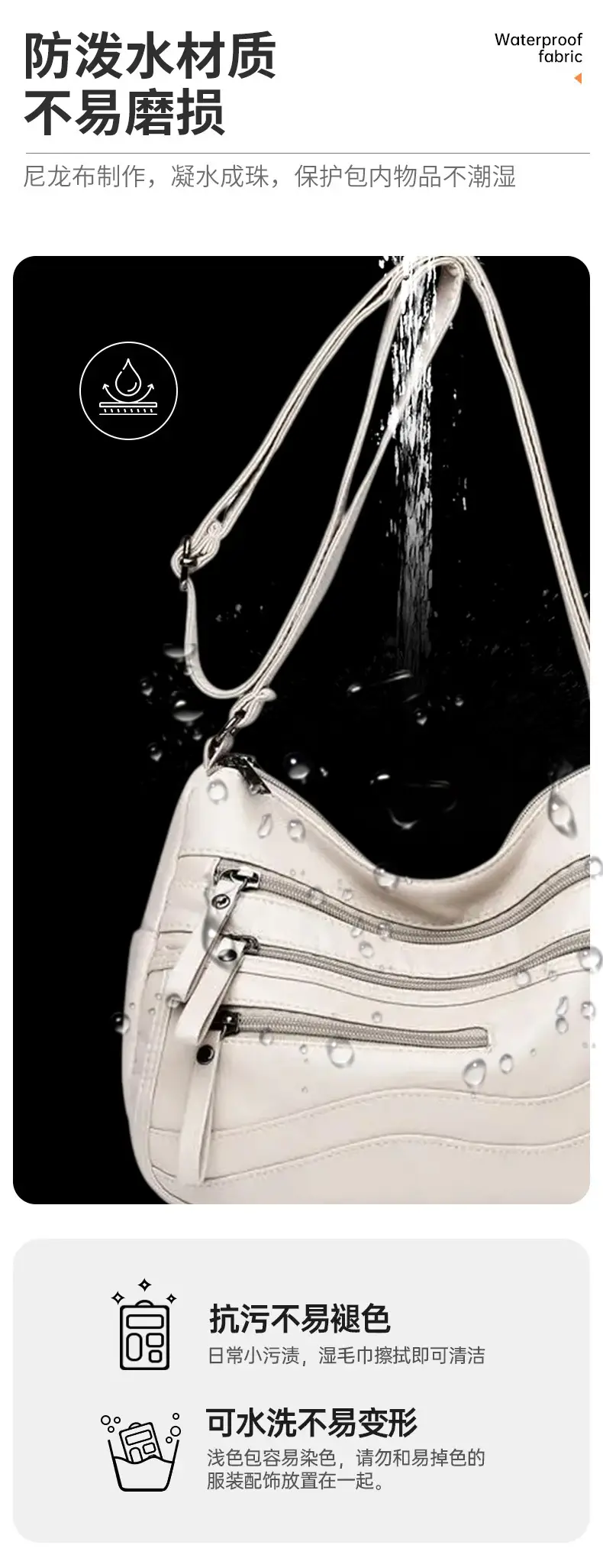 Black Leather Crossbody Bag with Multiple Compartments — feature 4