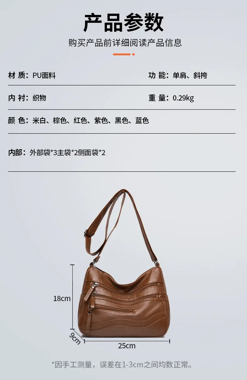 Black Leather Crossbody Bag with Multiple Compartments — feature 7