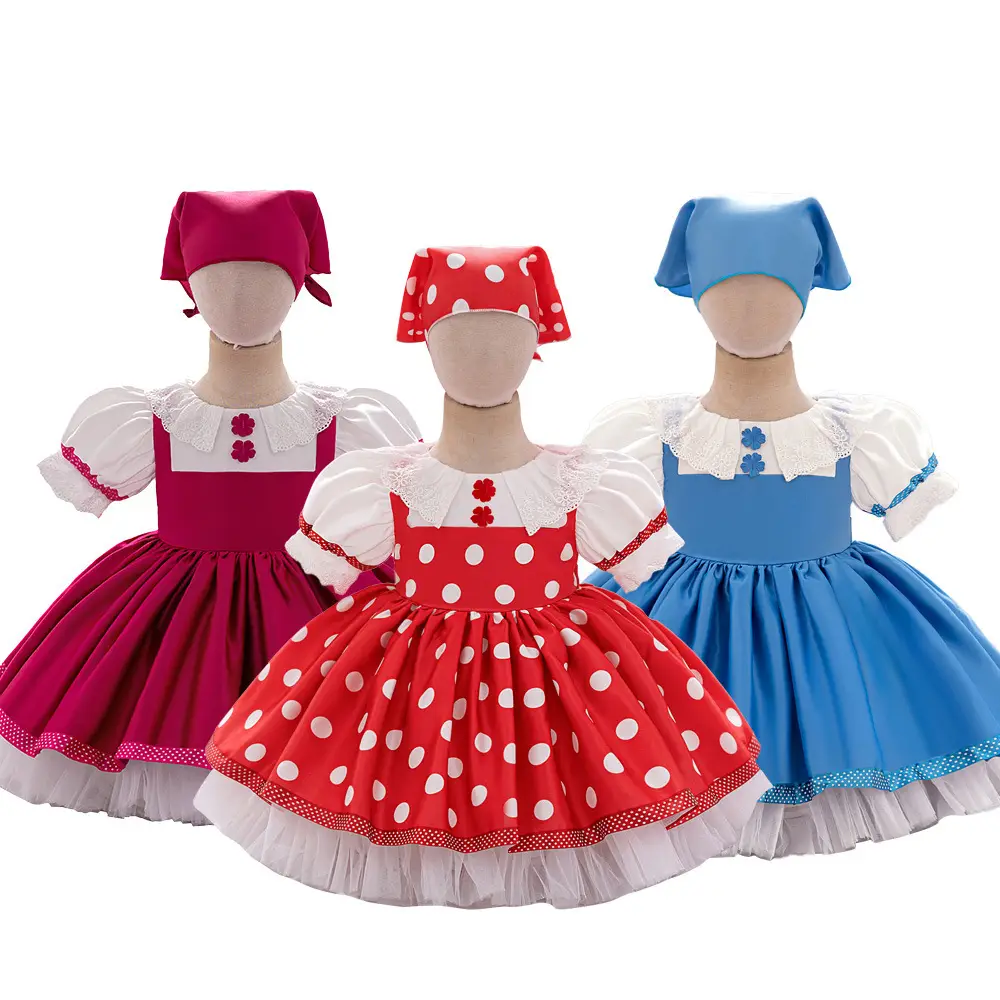 Blue Fake Two-Piece Dress for Girls Masha and Bear Costume - Image 8