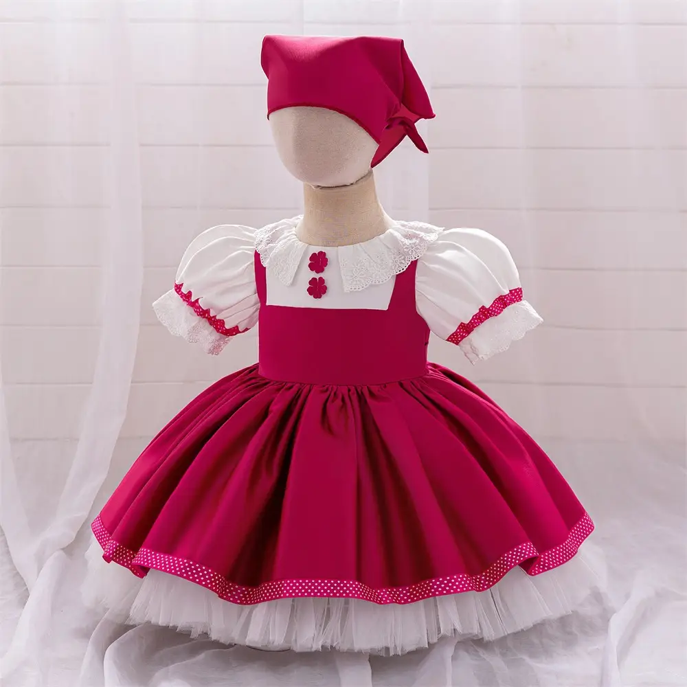 Blue Fake Two-Piece Dress for Girls Masha and Bear Costume - Image 3