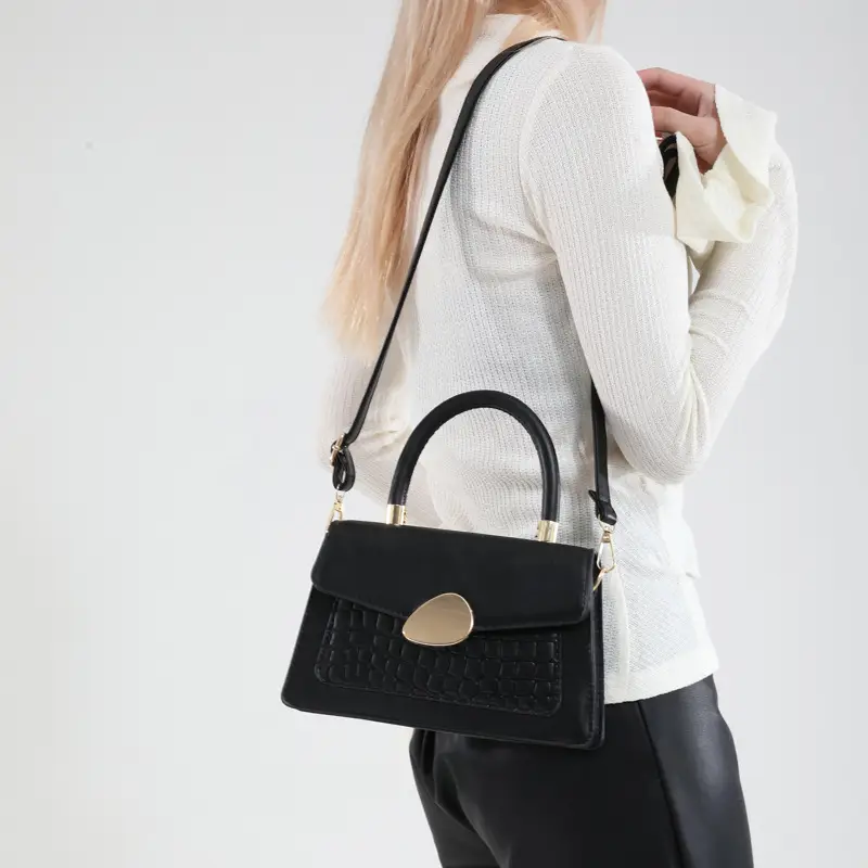 Orange PU Croc Shoulder Crossbody Bag 2025
