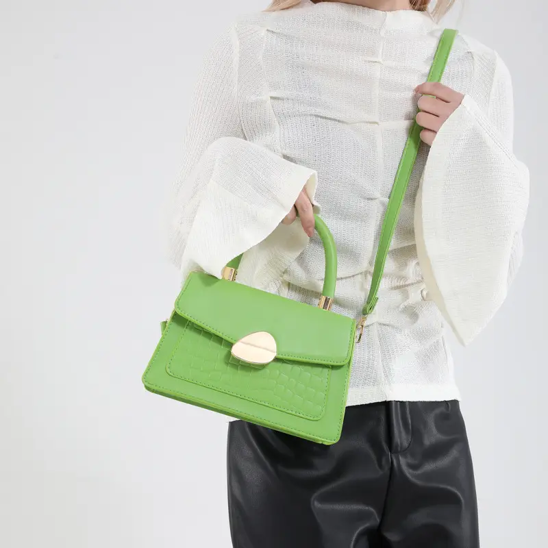 Orange PU Croc Shoulder Crossbody Bag 2025