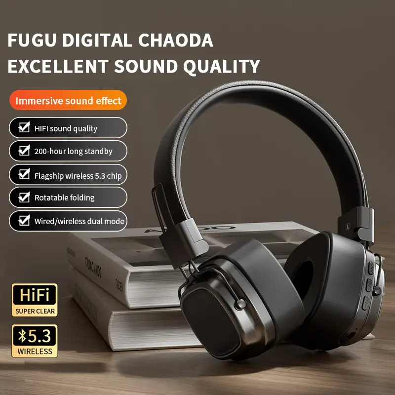2025 New Ins American Retro Style Wireless Bluetooth 5.3 Over-Ear Headphones - Image 7