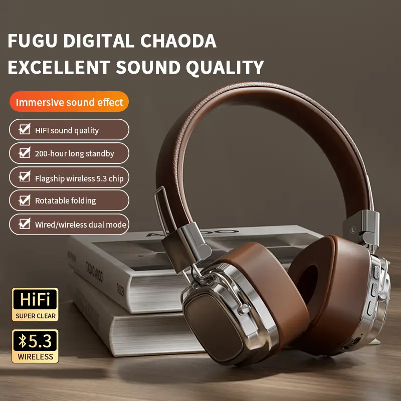 2025 New Ins American Retro Style Wireless Bluetooth 5.3 Over-Ear Headphones