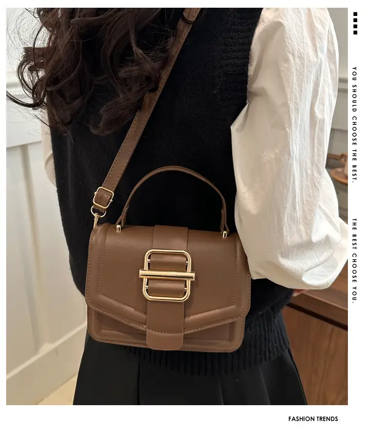 White Retro Textured Shoulder Bag for Women — feature 2