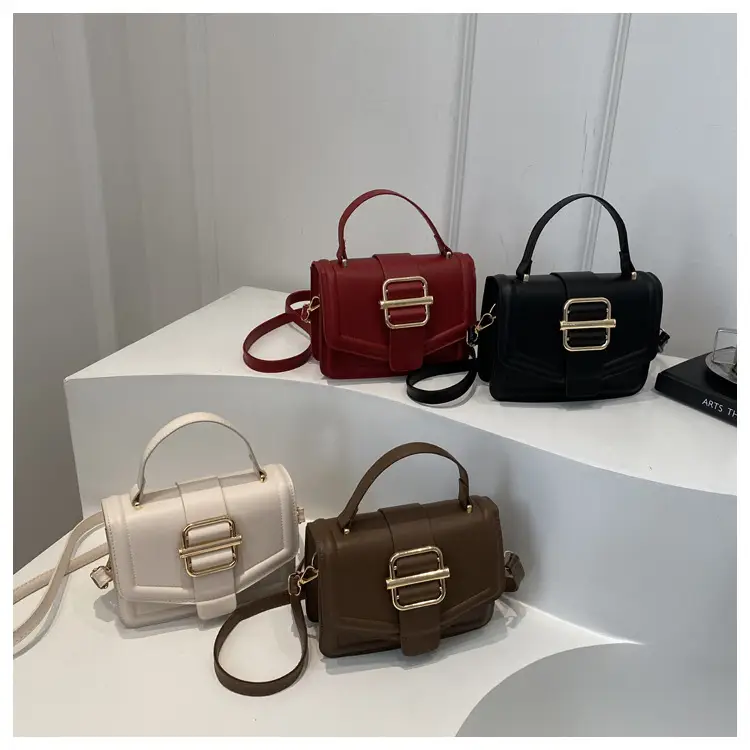 White Retro Textured Shoulder Bag for Women — feature 20