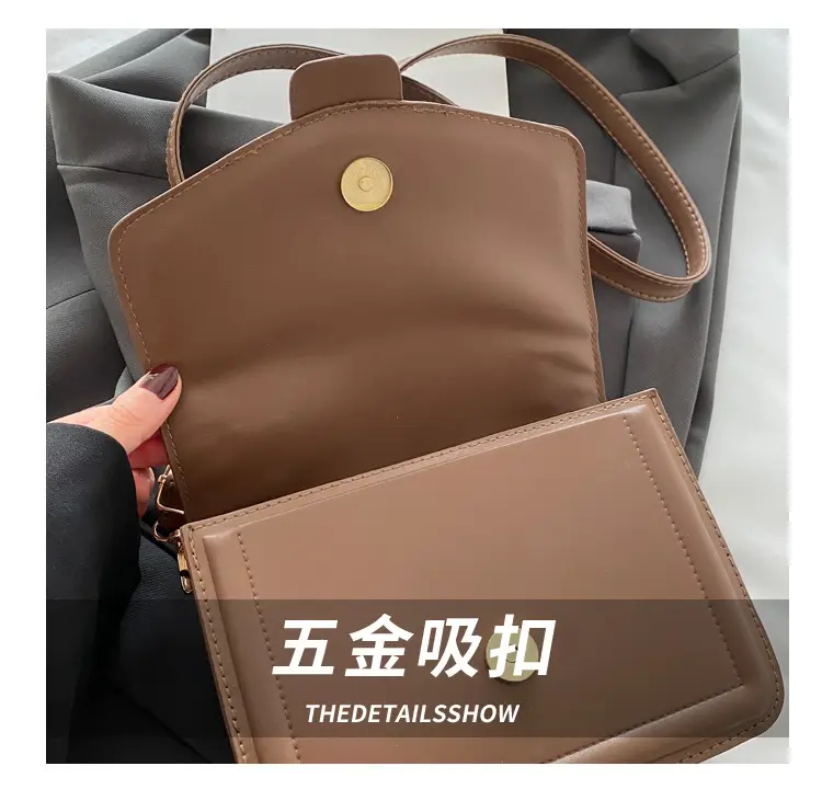 White Retro Textured Shoulder Bag for Women — feature 5