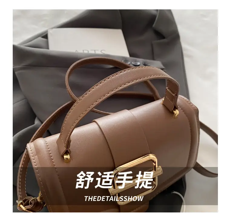 White Retro Textured Shoulder Bag for Women — feature 6