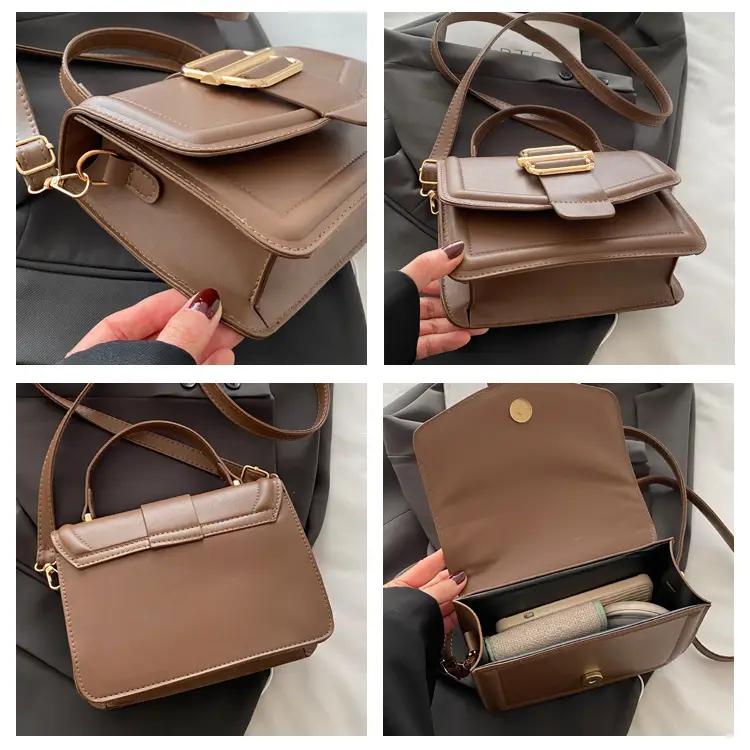 White Retro Textured Shoulder Bag for Women — feature 8