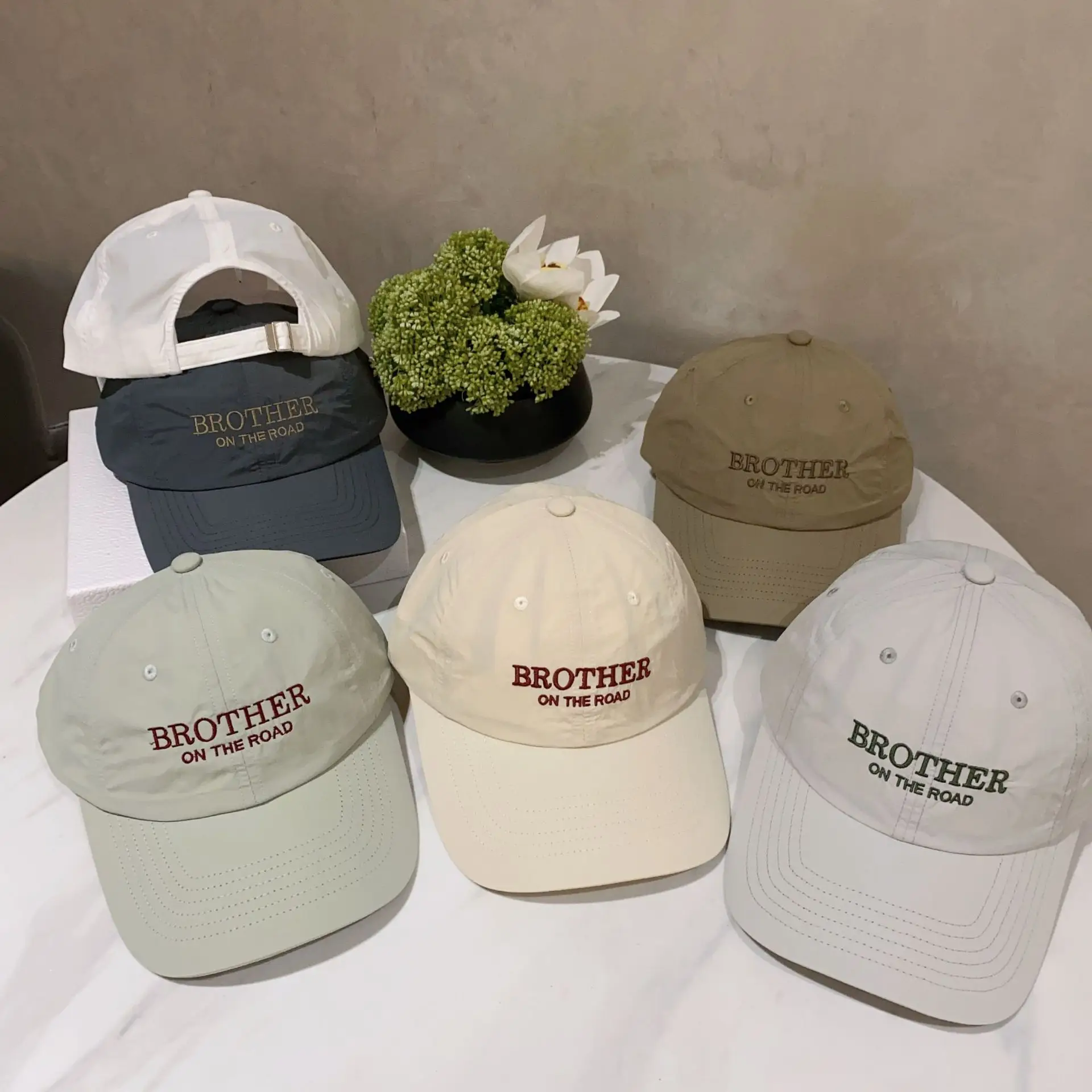 2025 Thin Baseball Cap "BROTHER ON THE ROAD" Beige - Image 9