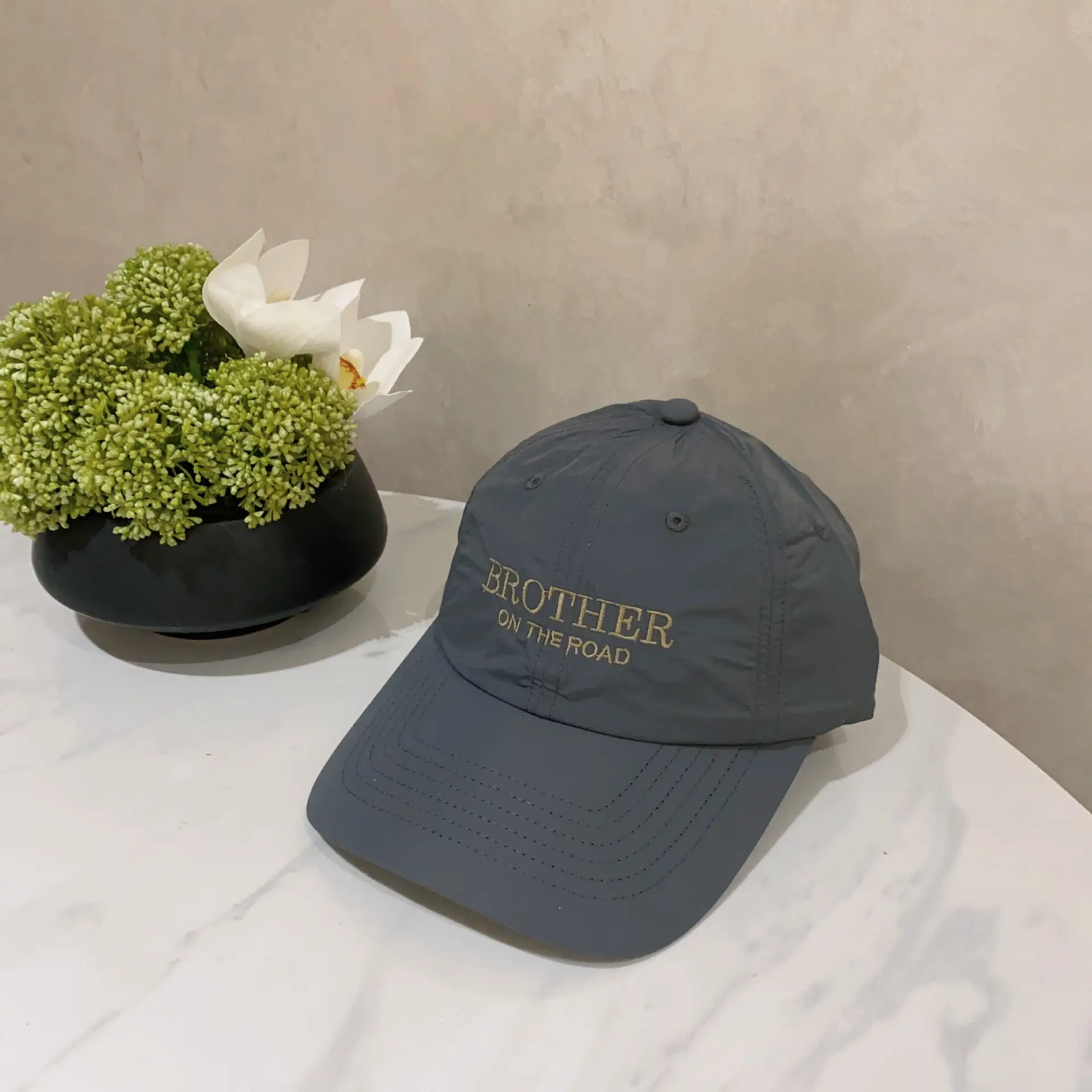 2025 Thin Baseball Cap "BROTHER ON THE ROAD" Beige - Image 6