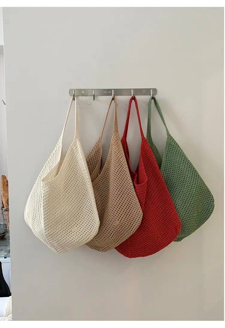 Red Crochet Woven Shoulder Bag for Women — feature 10