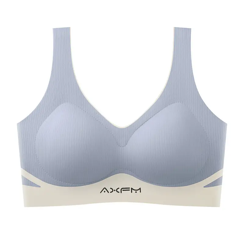 Beige Fixed Cup Bra No Wires Soft Support - Image 10