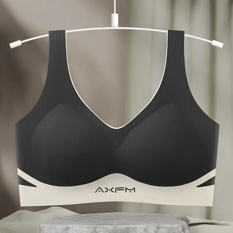 Beige Fixed Cup Bra No Wires Soft Support - Image 2