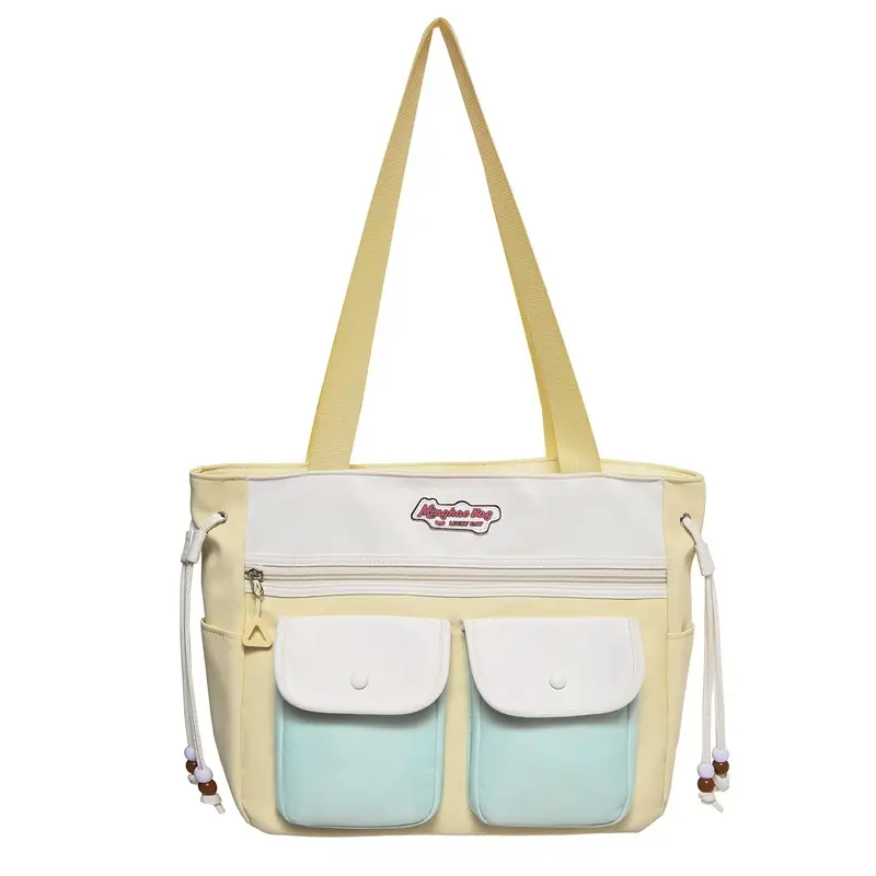 Japanese Style Crossbody Bag with Retro Color Contrast