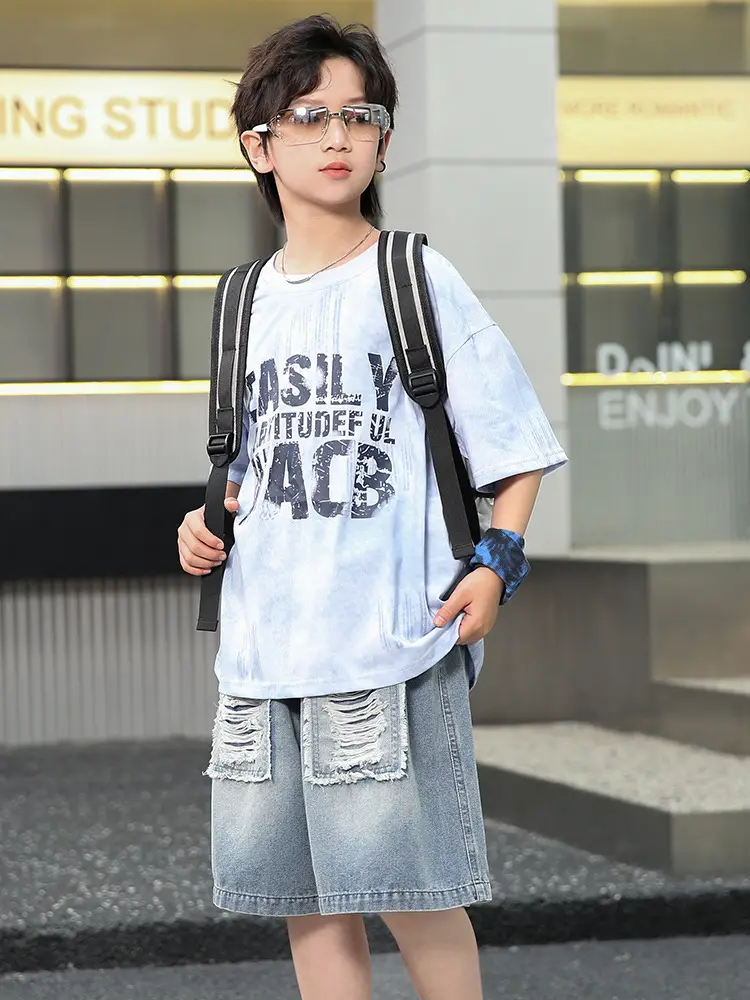 Summer Boys Denim Shorts & T-Shirt Set - Image 4