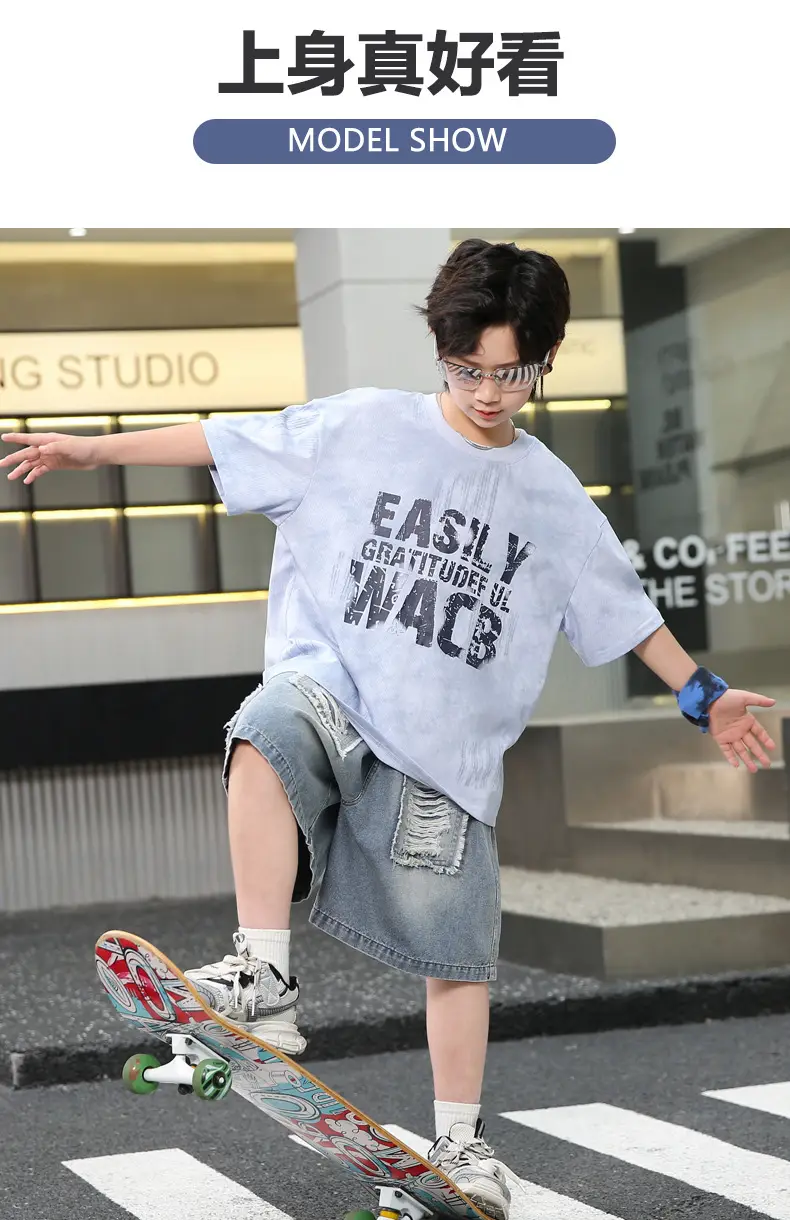 Summer Boys Denim Shorts & T-Shirt Set — feature 12