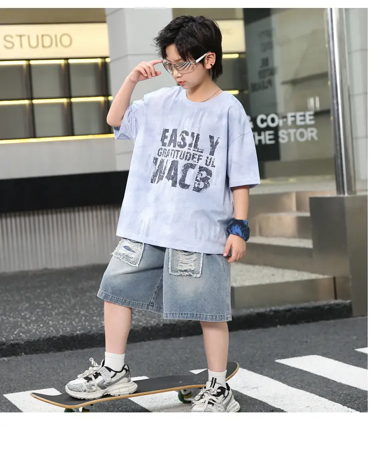 Summer Boys Denim Shorts & T-Shirt Set — feature 15