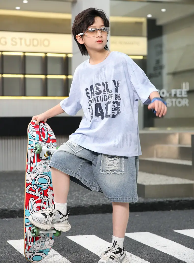 Summer Boys Denim Shorts & T-Shirt Set — feature 16