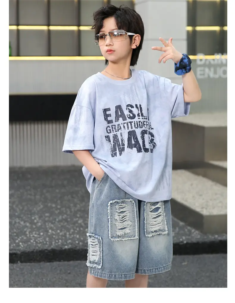 Summer Boys Denim Shorts & T-Shirt Set — feature 18