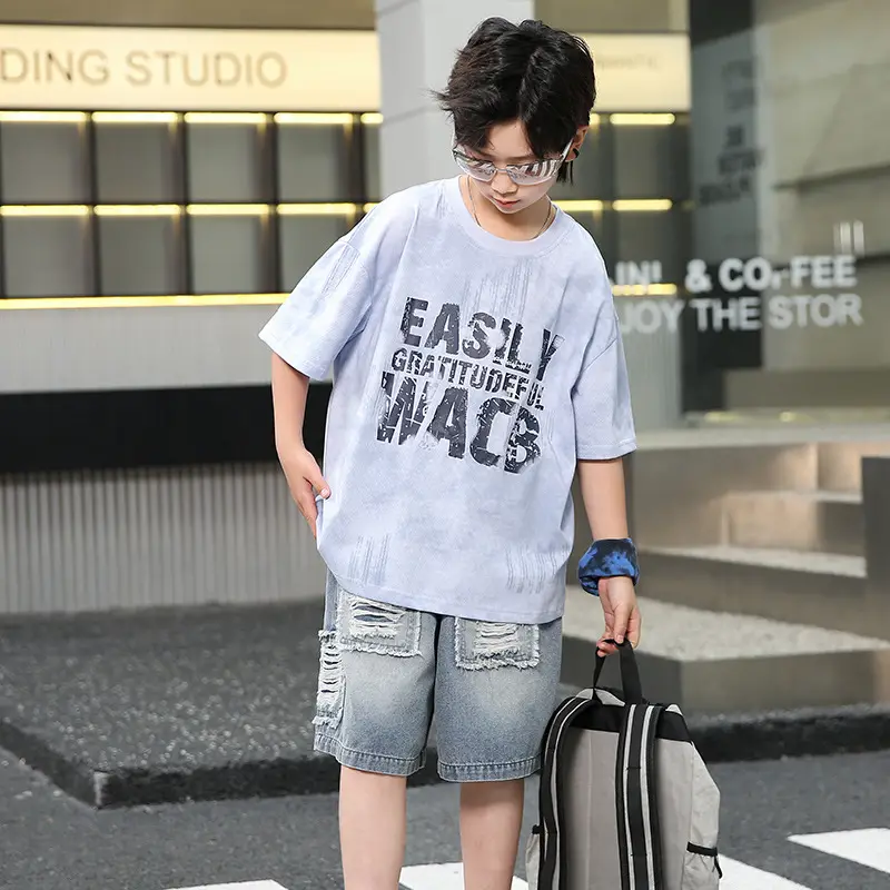 Summer Boys Denim Shorts & T-Shirt Set — feature 2