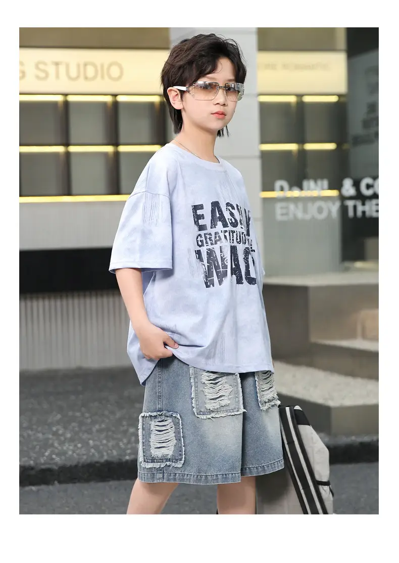 Summer Boys Denim Shorts & T-Shirt Set — feature 20