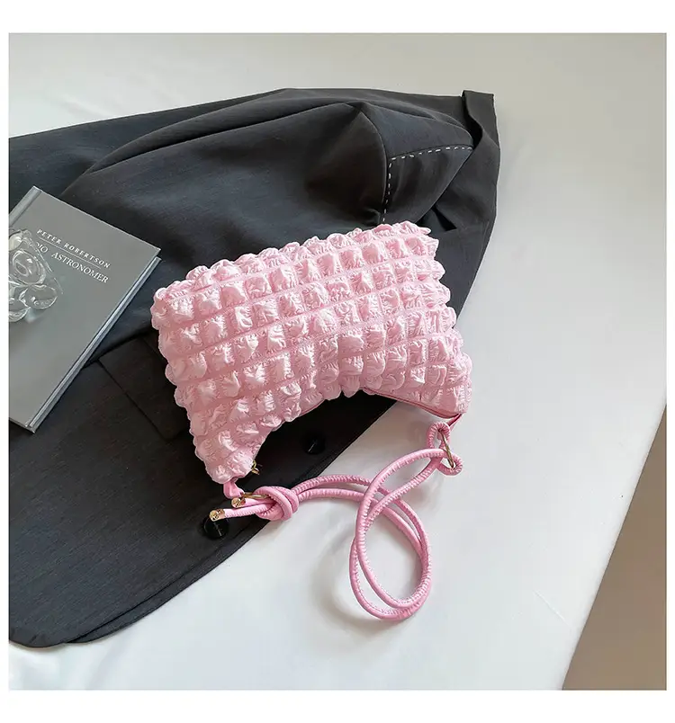 Soft Bubble Bag for Women, White, Pleated, Shoulder Crossbody — feature 33