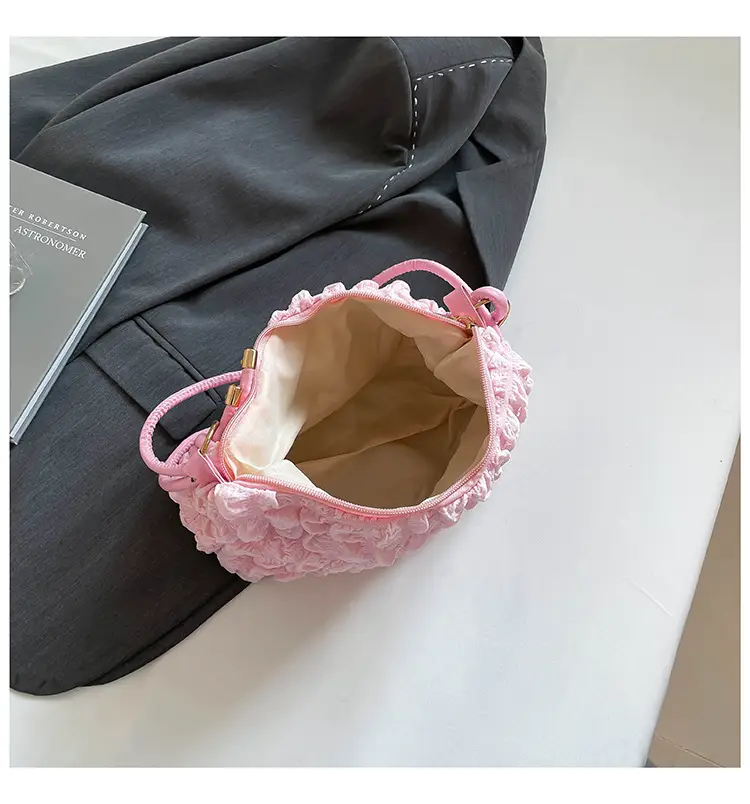 Soft Bubble Bag for Women, White, Pleated, Shoulder Crossbody — feature 34