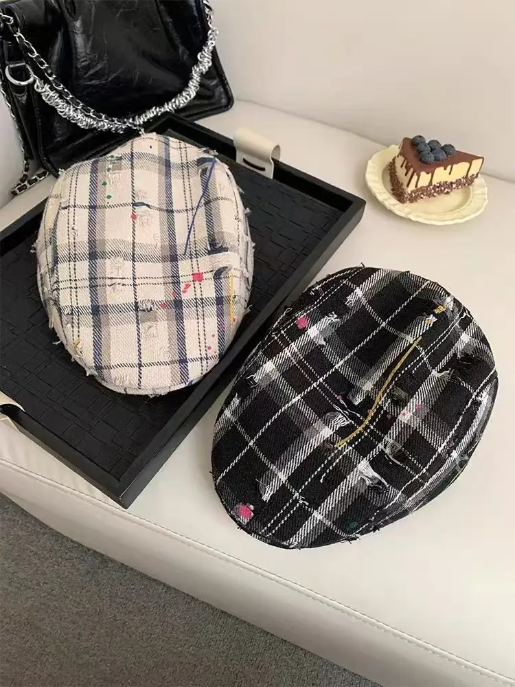 Women Plaid Forward Hat Spring Summer New — feature 9