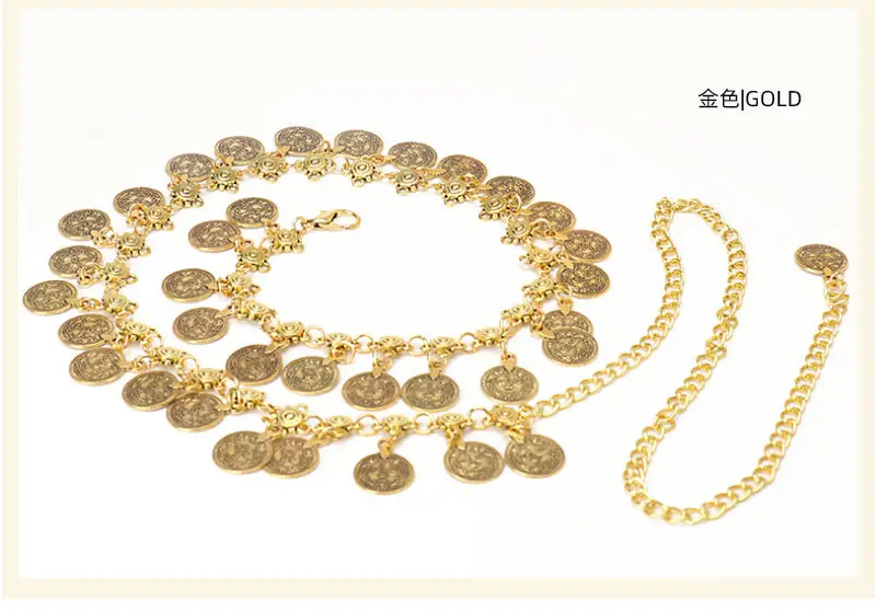 Hip-hop Fashion Vintage Compass Pendant Belt Single Layer All-Match Waist Chain — feature 25